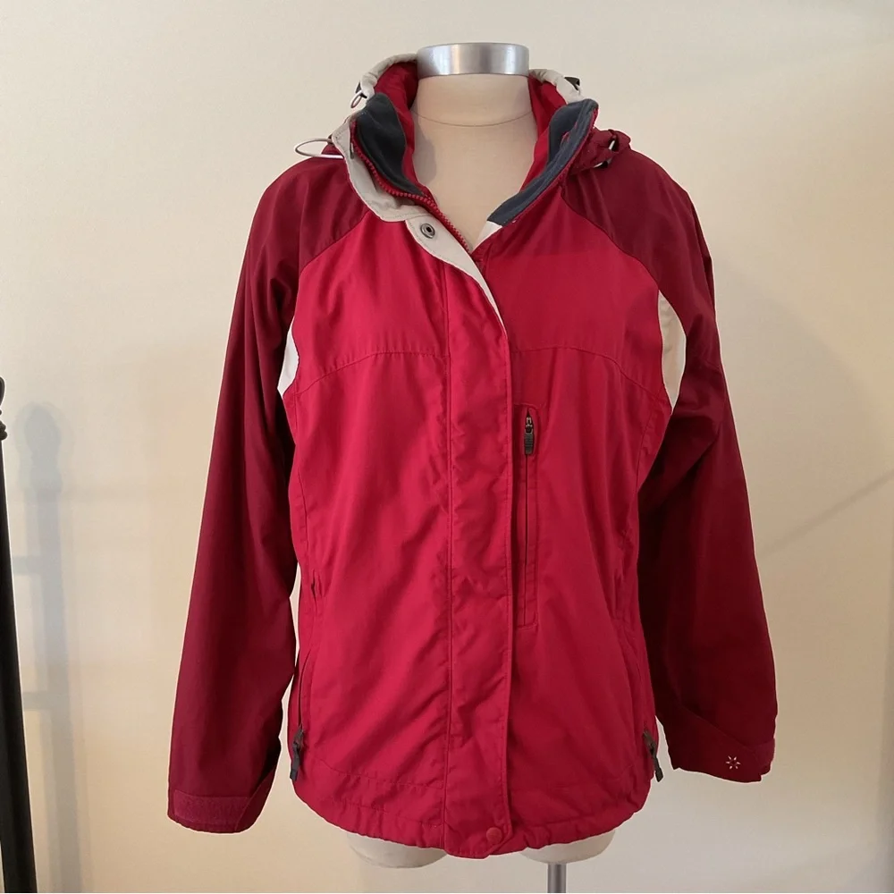 COLUMBIA Red Vertex Core Interchange Lightweight Jacket Shell Ladies Size M - Picture 2 of 16